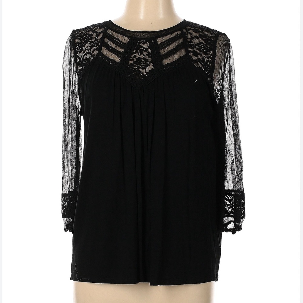 Express Smocked Lace Neckline & 3/4 Sleeves Size Medium, Like New! - Picture 1 of 8